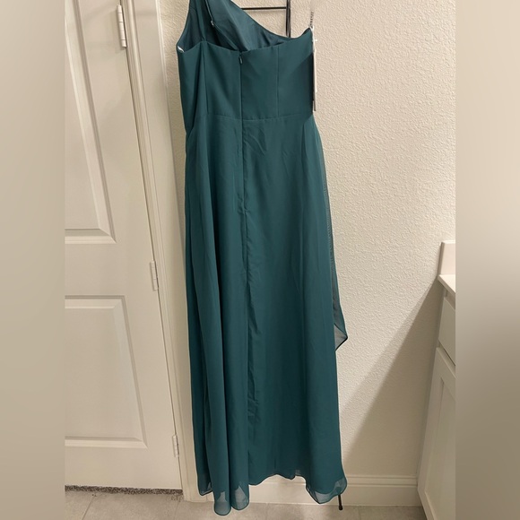 JJ’s‎ Emerald Green One Shoulder Floor Length Dress Size 4 - Picture 7 of 12
